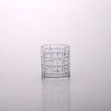 Pressed Grid Candle Holder Glass