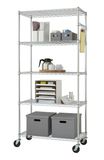 Multi-Function 5 Tiers Heavy Duty 550lbs Chrome Metal Display Wire Shelf Rack, NSF Approval