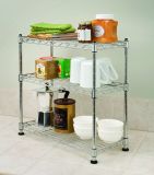 Small 3 Tiers DIY Adjustable Chrome Kitchen Metal Wire Rack Shelving for Sale