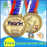 Custom Metal Crafts Zinc Alloy Gold Award Metal Sport Medal