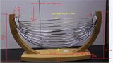 Morden Boat Shape Fruit Bowl with Wooden Base