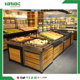 Metal and Wood Fruit Display Shelves Rack for Supermaket