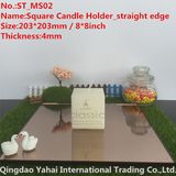 4mm Medium Square Dark Brown Glass Candle Holder