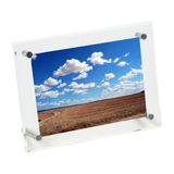 4 X 6 Beveled Edge Acrylic Sign Holder W/ Silver Hardware