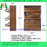 Teak Color Wooden Shoe Cabinet