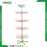 Rolling Wire Round Basket Display Rack for Promotion