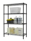 Adjustable 4 Tier Black Epoxy Light Duty Steel Instrument Storage Wire Shelving Rack