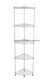 Home Storage 5 Tiers Chrome Metal Fan-Shaped Corner Wire Rack, Loading 30kg Per Shelf