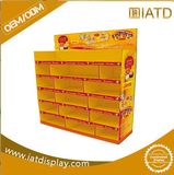 Pop up Cardboard Promotional Supermarket Storage Display Shelf with Slots