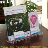 Transparent Plexiglass Acrylic Pocket Brochure Display Bookshelf