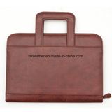 Embossing Leather Organizer Padfolio Portfolio Conference Folder with Handle