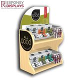 Wood Counter Lipstick Display Rack in Department Store