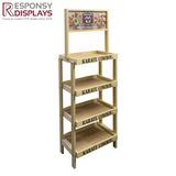 Floor Wood Beer Display Rack Wine Display Shelf