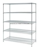 2017 Customized OEM 350kg Weight Loading 5 Tier Steel Wire Shelf Metal Warehouse Rack
