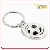 Custom Football Design Nickel Plated Spinning Metal Keychain