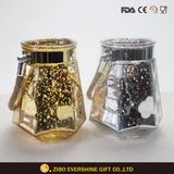 Prismatic Plated Corrosion Glass Candle Holder with Band