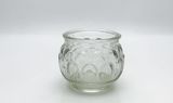 Vintage Emoty Lotus Embossing Candle Glass Jar Candle Holder