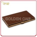 High Qulaity Business Metal Cover Leather Name Card Holder