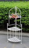 Popular Shabby Chic Anti White 3-Tier Metal Book Shelf Garden Shelf Outdoor Plant Stand (PL08-7087)