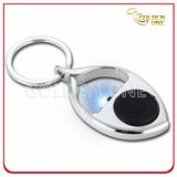 Promotional Gift LED Flashlight Chrome Plated Metal Key Ring