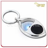 Promotional Gift LED Flashlight Chrome Plated Metal Key Ring