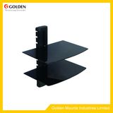 Aluminum and Tempered Glass Two Shelves DVD Shelf