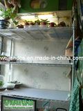 Adjustable 4 Tiers Green Powder Coating Greenhouse Metal Storage Shelving Rack with PP Mat
