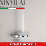 Chrome Plate Wall Mounted Brass Classic Toilet Brush & Holder with Glass Cup