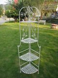 Countryside Style Anqitue 4 Tier Wrought Iron Corner Shelf