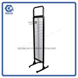 Floor Stand Metal Wire Mesh Mobile Accessory Display Rack with Hanging Hook