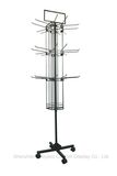 Supermarket with 4 Wheels Rotatably Movable Gloves Metallic Wire Display Rack