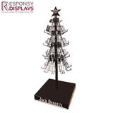 Metal Material Floor Christmas Tree Display Racks for Bottle Wine