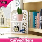 Desk Multifunction Corner Plastic-Wooden Small Shelf for Home