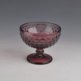 Colored Hobnail Glass Candle Holder