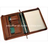 Genuine Leather Cover Ring Binder File Folder/ Document Holder