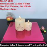 4mm Large Square Bright Red Glass Candle Holder