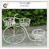 Antique White Garden Bicyle Flower Stands with 3 Baskets