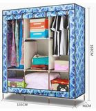 Modern Simple Wardrobe Household Fabric Folding Cloth Ward Storage Assembly King Size Reinforcement Combination Simple Wardrobe (FW-59F)