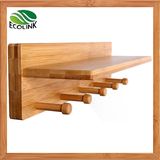 Wall-Mounted Bamboo Rack Coat Hanger