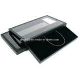 Custom Black Velvet Jewelry Display Pad & Acrylic Lid Tray