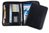 Zipper A4 Ring Binder Leather Conference Folder with Notepad