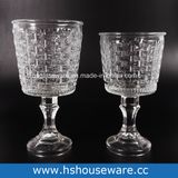 Weaving Design Glass Hurricane Candleholders with Stemware
