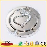 Diamond-Bordered Foldable Metal Bag Hanger with Embossed Bag Hook