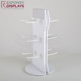 Acrylic Counter Rotating Mobile Accessories Display Rack with Hooks