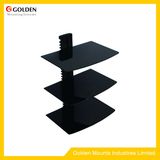 Aluminum and Tempered Glass Three Shelves DVD Shelf