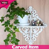Living Room Decorate Plastic Storage Small Wall Shelf with Flower