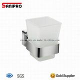 Sanipro Wall Mount Brushed Nickel Bathroom Toothbrush Cup Holder