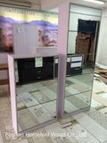 Wooden Organizer Mirrored Shoe Cabinet with 5 Racks