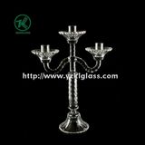 Glass Candle Holder with Three Posts by SGS (9.5*24.5*32)
