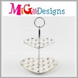 Wholesale Double Cake Stand Wedding Printing Ceramic Plate